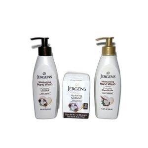 Jergens Scent BUNDLE, 2 Hand Wash Shea Butter & Coconut, 2 Bars Mild Soap